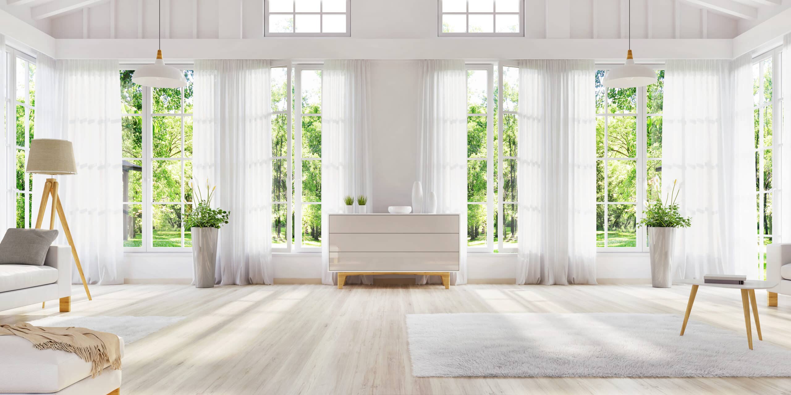 white interior design with large windows scandinavian interior design