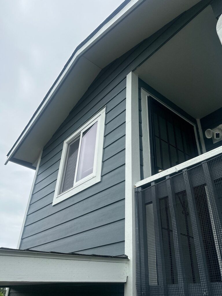 Install new Arctic White Cedarmill prevented Hardie soffit with aluminum channel between seams