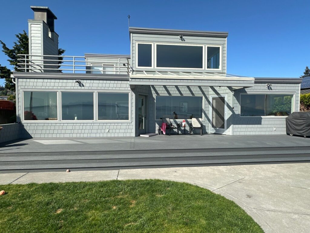 house exterior with james hardie shingles straight edge in gray slate colorplus
