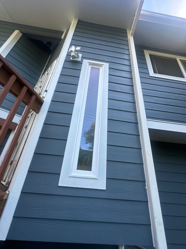 entrance tall window archtic white