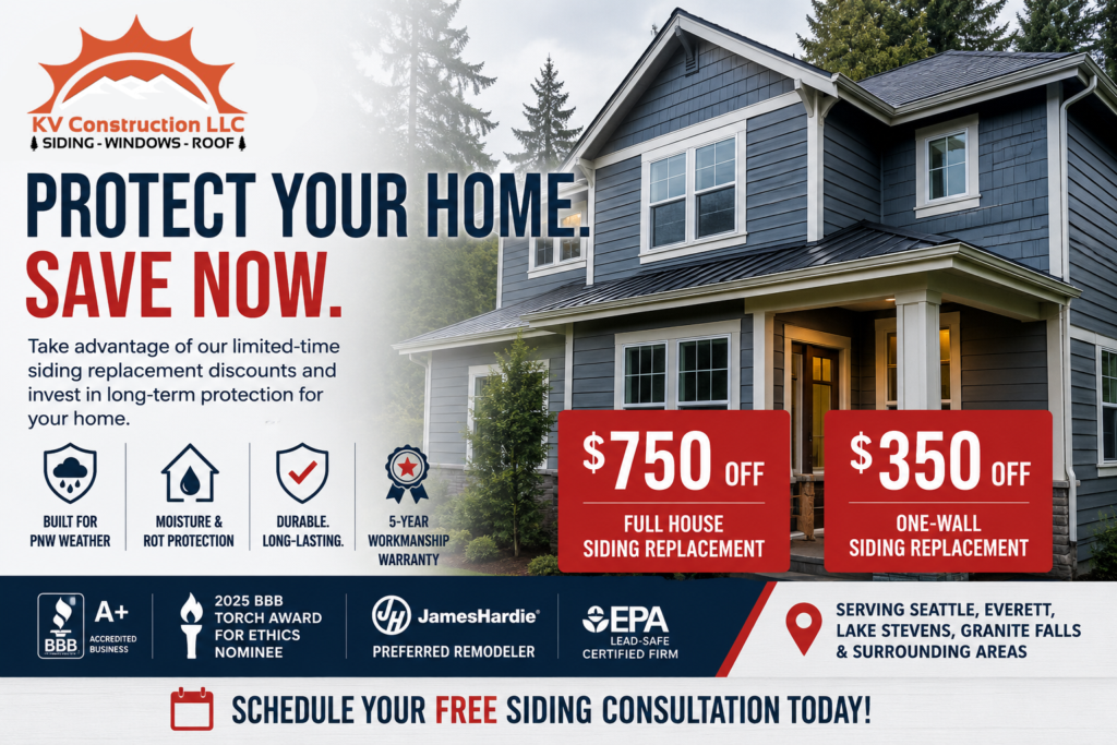 siding replacement in seattle deal from KV Construction