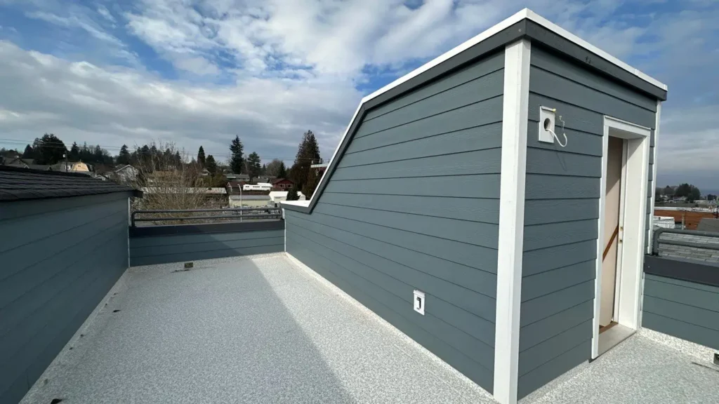 Everett, WA 8 1/4-inch ColorPlus Hardie lap siding with a 7-inch reveal in Boothbay Blue exterior project by KV Construction