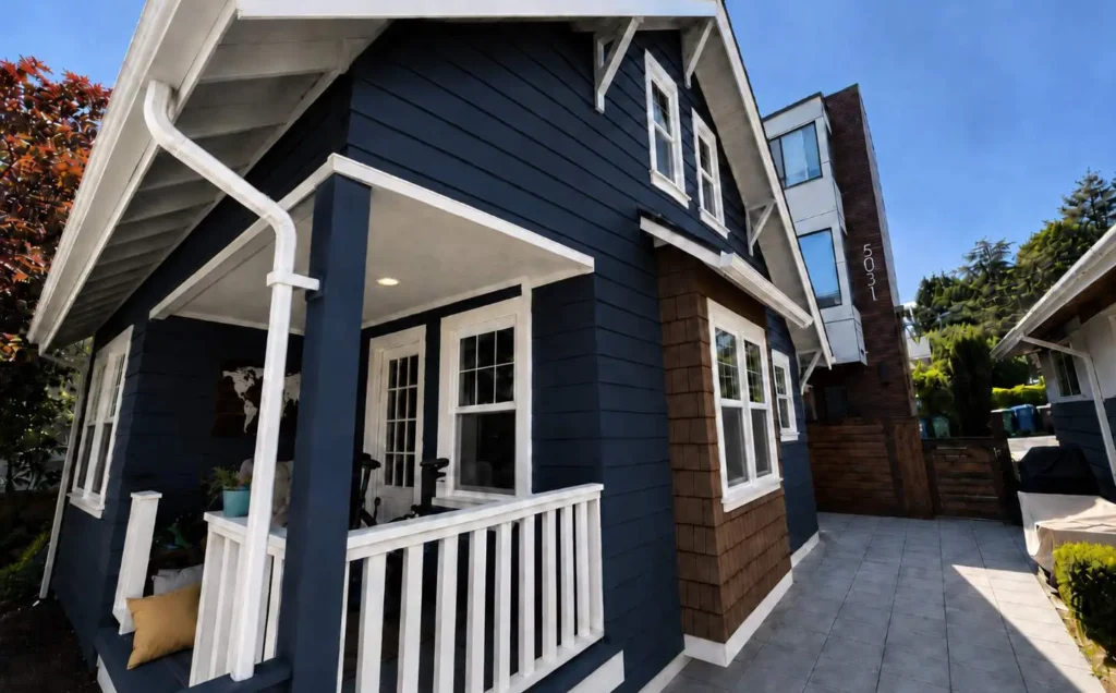 Completed fiber cement siding project in Laurelhurst, Seattle, WA