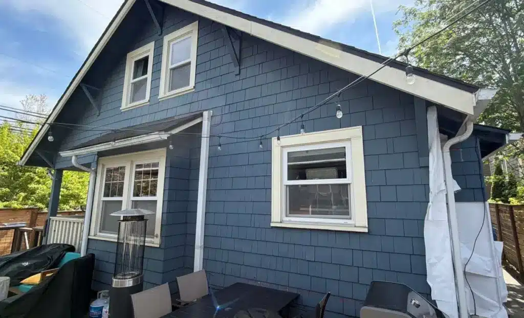 Hardie trim and corner details on Laurelhurst, Seattle, WA exterior remodel