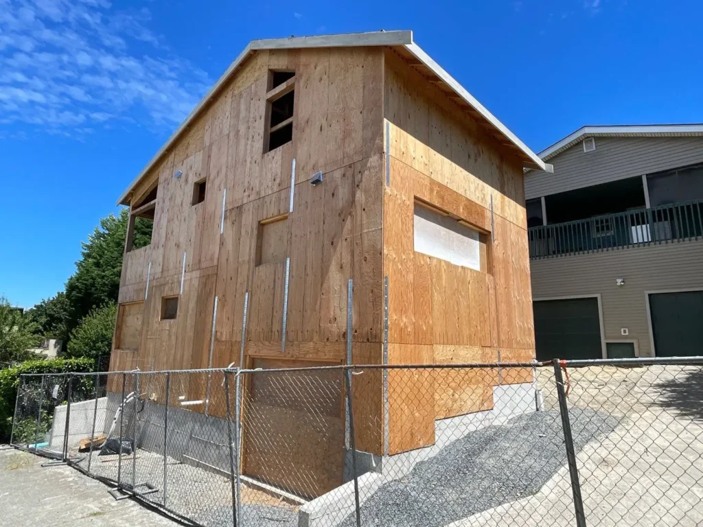 Madrona, Seattle, WA siding replacement progress with HardieWrap paper