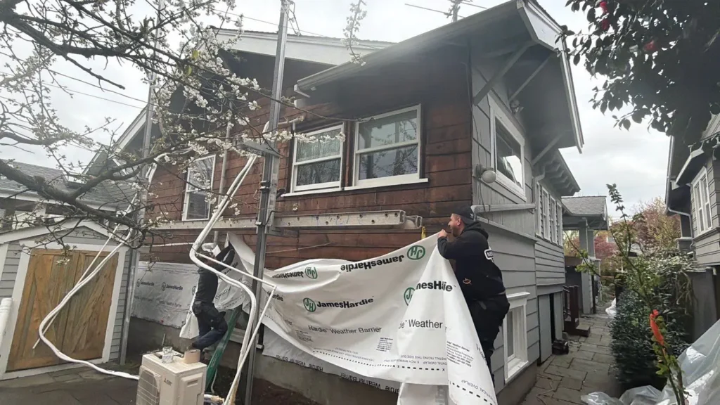 Window and door flashing details for Queen Anne Smooth HardiePlank Siding Replacement, Lead-Safe Removal & Pine Soffit Upgrade