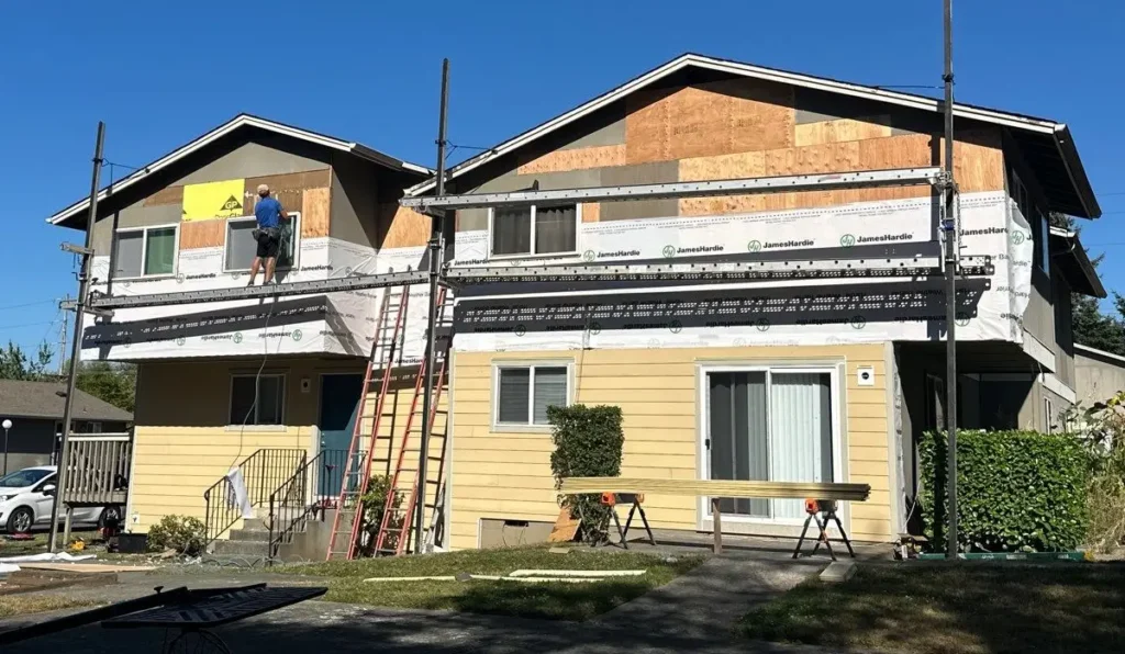 Window and door flashing details for N 18th Street Seven-Building Seattle Apartment Complex Siding Replacement