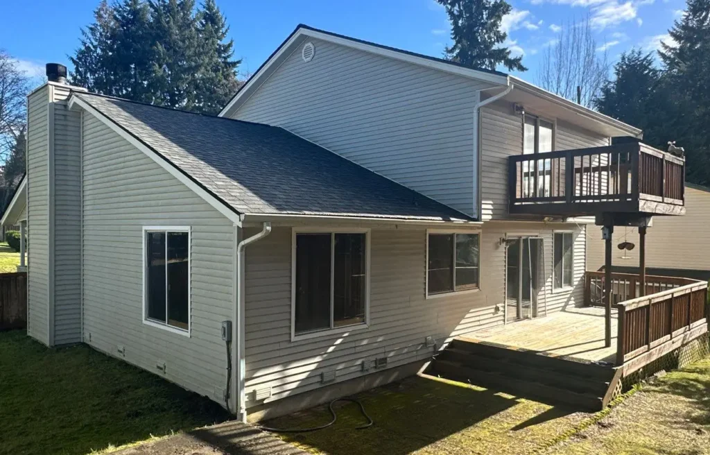 Silverdale WA siding replacement progress on Danskin Lane with HardieWrap paper and 1 1/2-inch Hardie seam tape