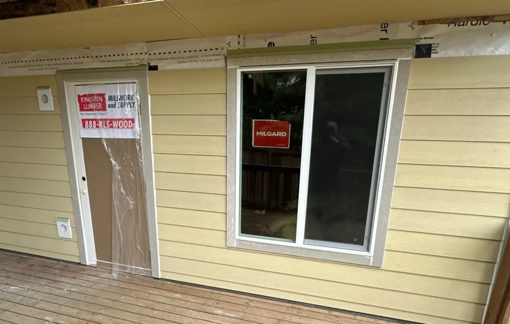 Hardie trim and corner details on Silverdale WA home exterior remodel