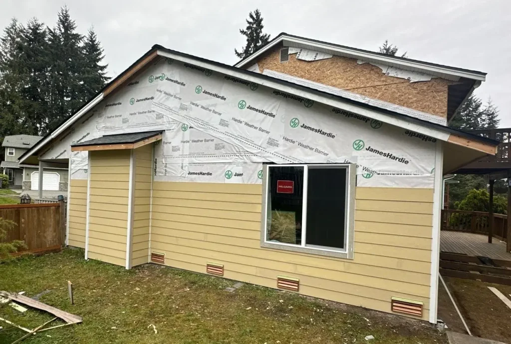 Completed fiber cement siding project in Silverdale WA on Danskin Lane
