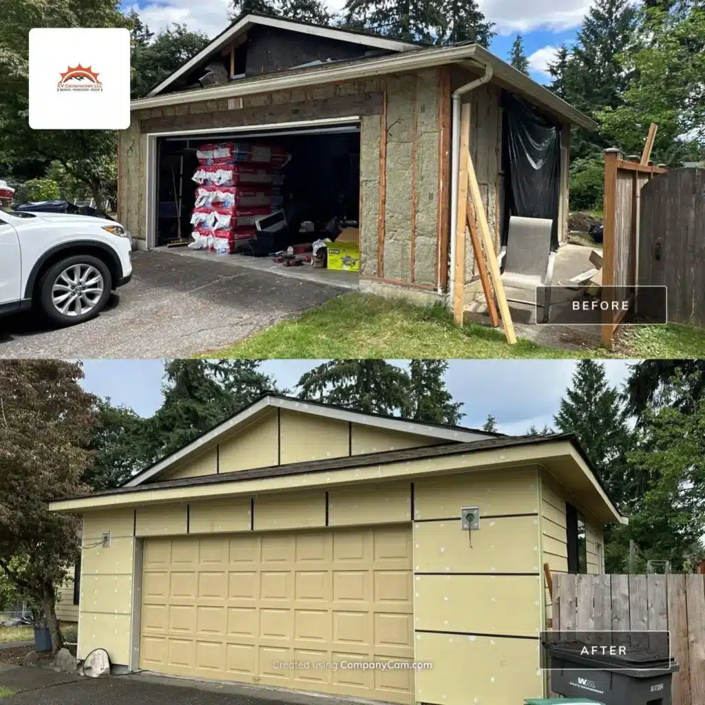 Primed Smooth James Hardie siding installation by KV Construction