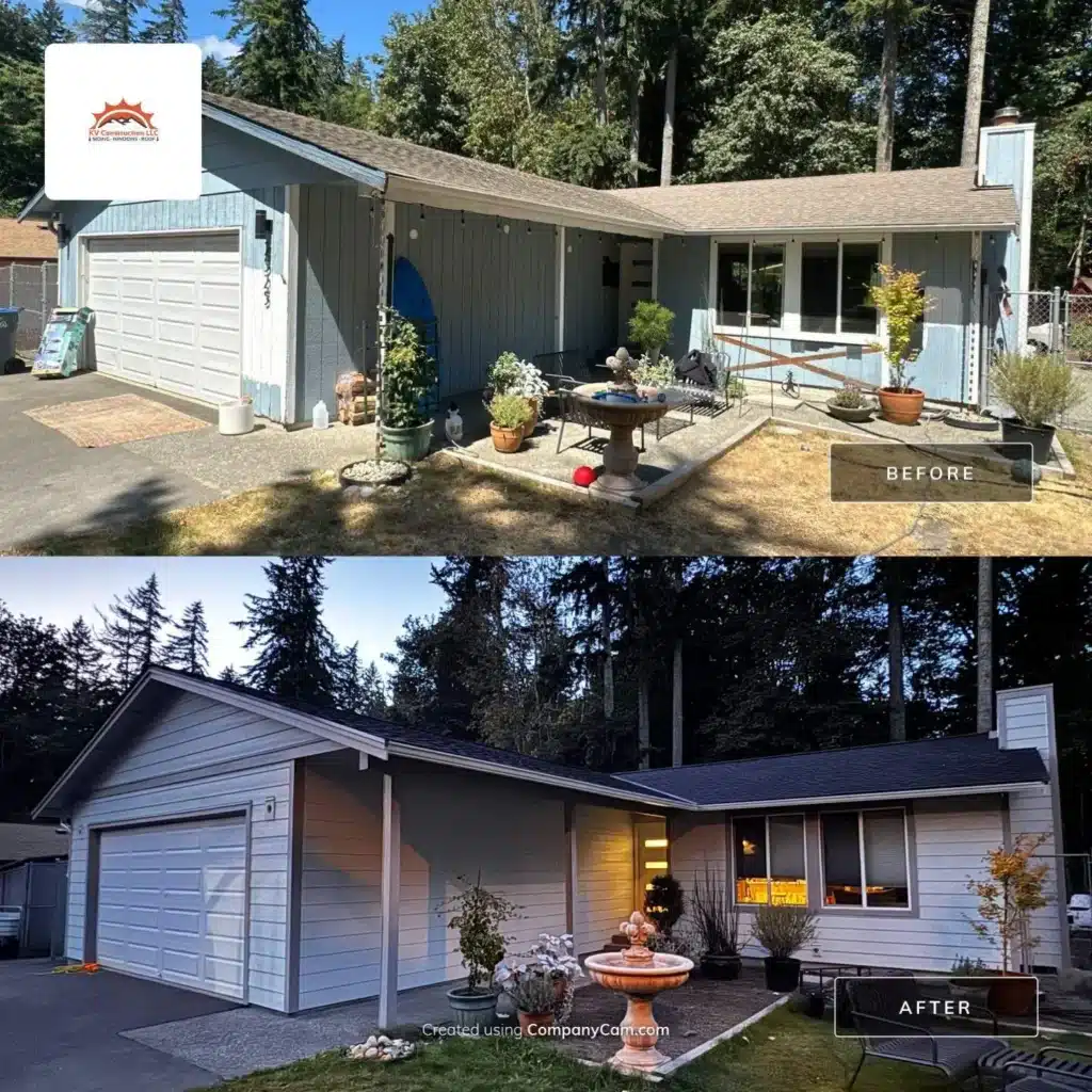 Primed James Hardie Cedarmill siding replacement by KV Construction