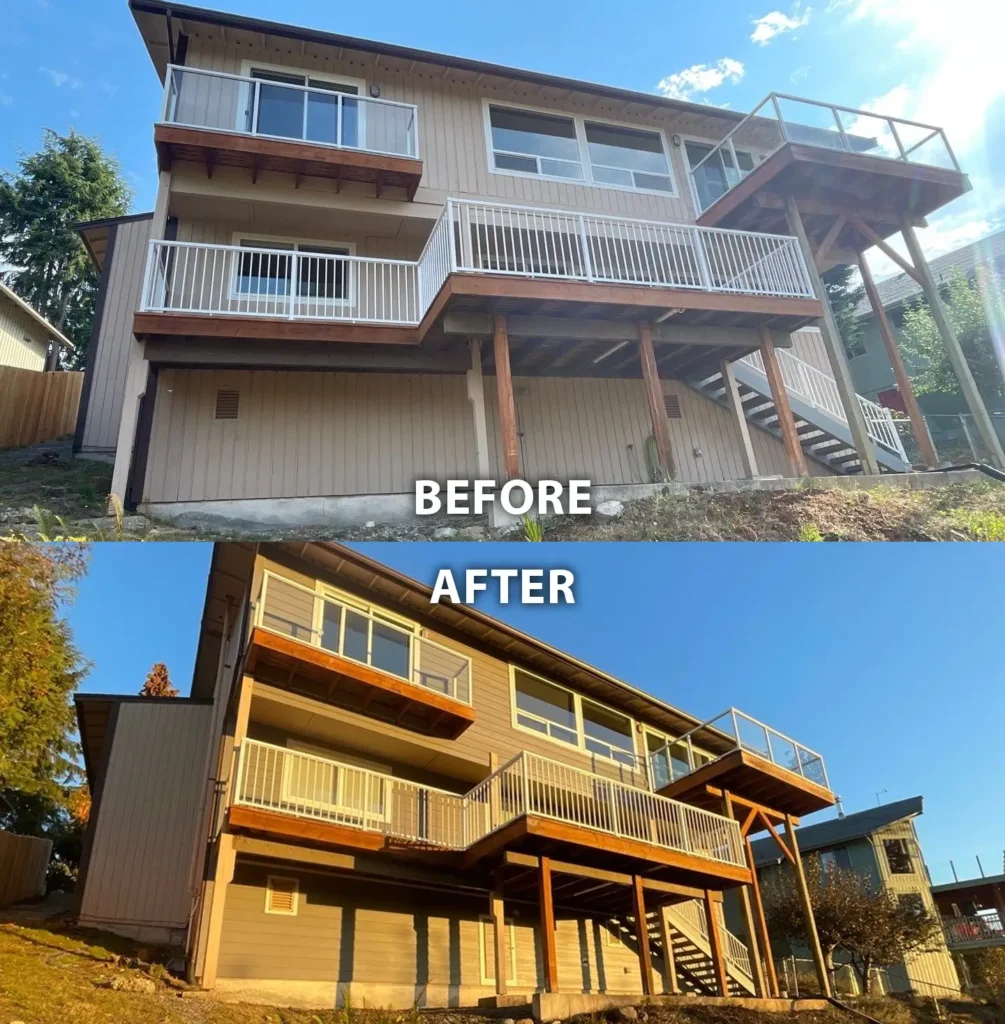 Bellingham Bellingham Aged Pewter ColorPlus James Hardie Siding With Arctic White Trim & Full Flashing System by KV Construction