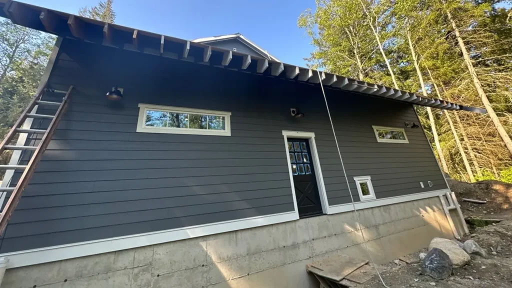Window and door transition details on Camano Island exterior