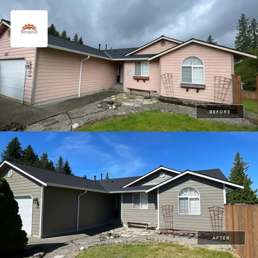 Granite Falls Granite Falls Allura Fiber Cement Siding Replacement With Water-Damage Repair, Cedar Details & Two-Color Paint by KV Construction