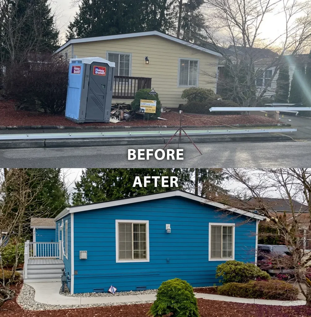 Lake Stevens Lake Stevens Primed Cedarmill James Hardie Siding With Localized OSB Repair, Boral Trim & Two-Color SuperPaint by KV Construction