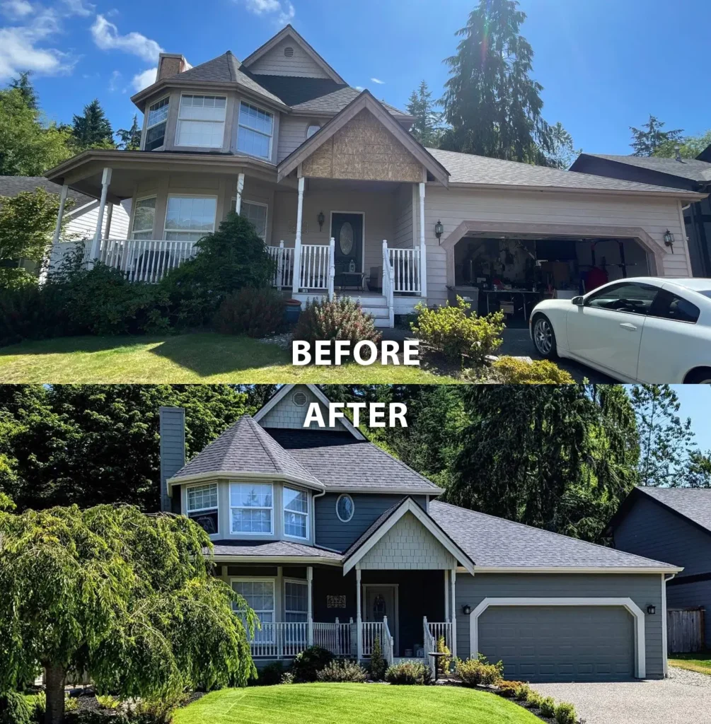 Lake Stevens Lake Stevens Primed James Hardie Siding With HardiePanel Board-and-Batten Chimneys & Front Gable by KV Construction