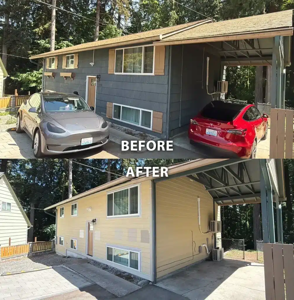 Lynnwood Lynnwood Primed Cedarmill James Hardie Siding With Belly Band, Plywood Repair & Two-Coat SuperPaint by KV Construction