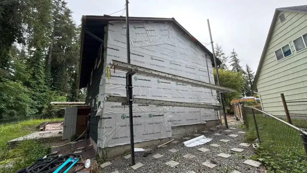 Weather barrier and flashing details on Lynnwood exterior