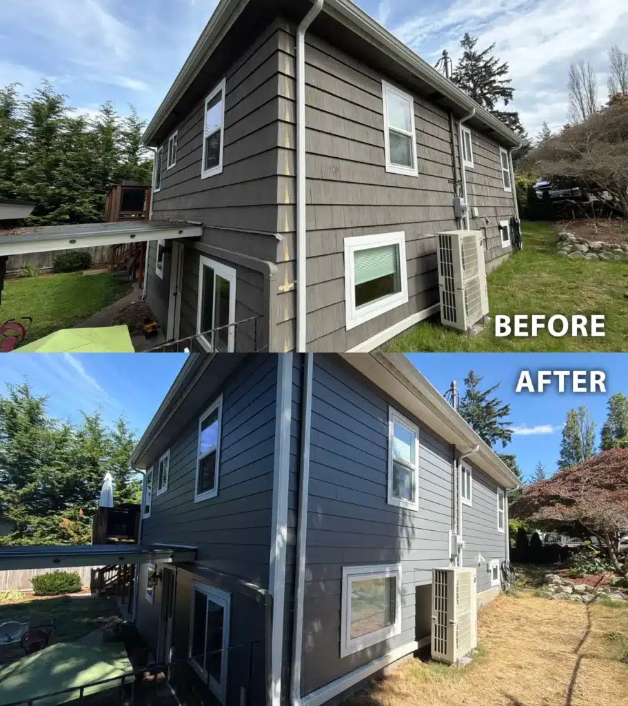 Seattle Seattle Night Gray ColorPlus HardiePlank With HydroGap, Front Gable Shingles & Arctic White Trim by KV Construction
