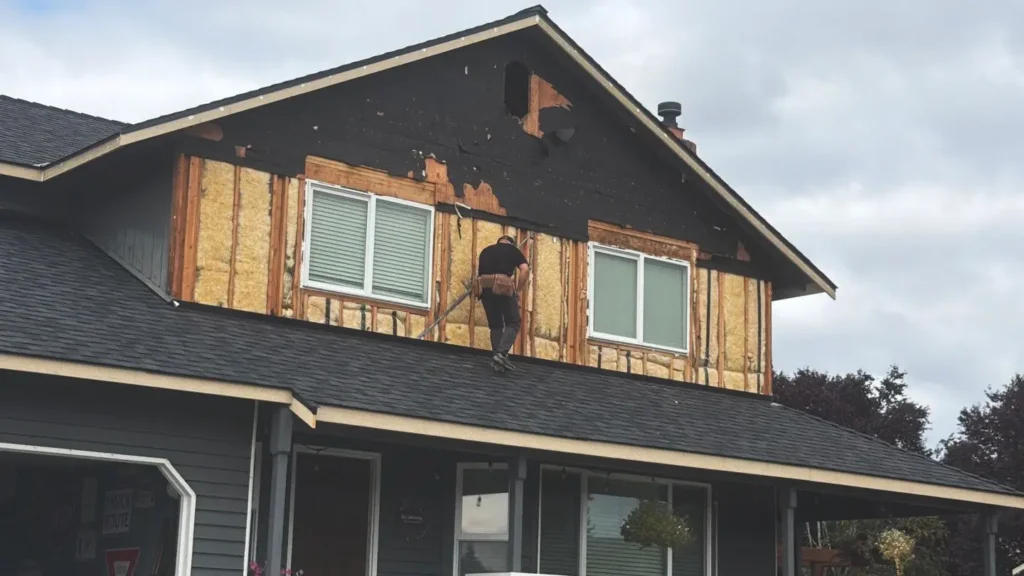 Hardie sealing tape on Marysville siding replacement project
